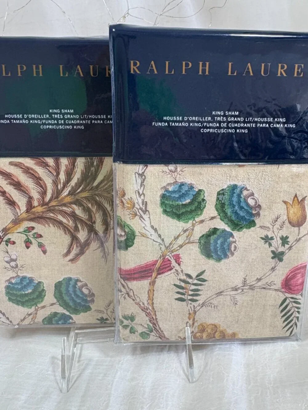 Ralph Lauren Home Beige Tropical Floral Maren King Shams Set Of 2 NEW $390